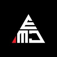 emj driehoek brief logo ontwerp met driehoekige vorm. emj driehoek logo ontwerp monogram. emj driehoek vector logo sjabloon met rode kleur. emj driehoekig logo eenvoudig, elegant en luxueus logo.