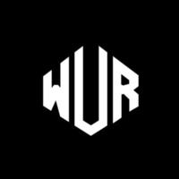 wur letter logo-ontwerp met veelhoekvorm. wur veelhoek en kubusvorm logo-ontwerp. wur zeshoek vector logo sjabloon witte en zwarte kleuren. wur monogram, business en onroerend goed logo.