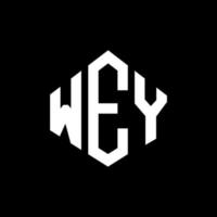 wey letter logo-ontwerp met veelhoekvorm. wey veelhoek en kubusvorm logo-ontwerp. wey zeshoek vector logo sjabloon witte en zwarte kleuren. wey monogram, business en onroerend goed logo.