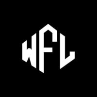 wfl letter logo-ontwerp met veelhoekvorm. wfl veelhoek en kubusvorm logo-ontwerp. wfl zeshoek vector logo sjabloon witte en zwarte kleuren. wfl-monogram, bedrijfs- en onroerendgoedlogo.