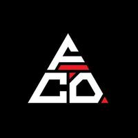 fco driehoek brief logo ontwerp met driehoekige vorm. fco driehoek logo ontwerp monogram. fco driehoek vector logo sjabloon met rode kleur. fco driehoekig logo eenvoudig, elegant en luxueus logo.