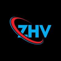 zhv-logo. zhv brief. zhv brief logo ontwerp. initialen zhv-logo gekoppeld aan cirkel en monogram-logo in hoofdletters. zhv typografie voor technologie, zaken en onroerend goed merk. vector