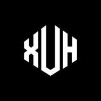 xuh letter logo-ontwerp met veelhoekvorm. xuh veelhoek en kubusvorm logo-ontwerp. xuh zeshoek vector logo sjabloon witte en zwarte kleuren. xuh monogram, bedrijfs- en onroerend goed logo.