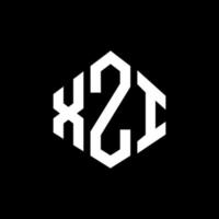 xzi letter logo-ontwerp met veelhoekvorm. xzi veelhoek en kubusvorm logo-ontwerp. xzi zeshoek vector logo sjabloon witte en zwarte kleuren. xzi monogram, bedrijfs- en onroerend goed logo.