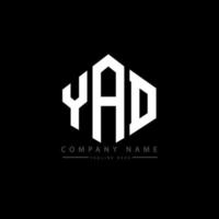 yad letter logo-ontwerp met veelhoekvorm. yad veelhoek en kubusvorm logo-ontwerp. yad zeshoek vector logo sjabloon witte en zwarte kleuren. yad monogram, business en onroerend goed logo.