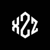 xzz letter logo-ontwerp met veelhoekvorm. xzz veelhoek en kubusvorm logo-ontwerp. xzz zeshoek vector logo sjabloon witte en zwarte kleuren. xzz monogram, bedrijfs- en onroerend goed logo.