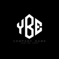 ybe letter logo-ontwerp met veelhoekvorm. ybe veelhoek en kubusvorm logo-ontwerp. ybe zeshoek vector logo sjabloon witte en zwarte kleuren. ybe monogram, business en onroerend goed logo.