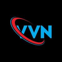 vvn-logo. vv brief. vvn brief logo ontwerp. initialen vvn logo gekoppeld aan cirkel en monogram logo in hoofdletters. vvn typografie voor technologie, business en onroerend goed merk. vector