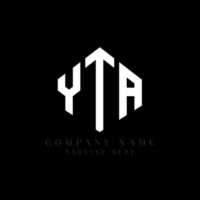 yta letter logo-ontwerp met veelhoekvorm. yta veelhoek en kubusvorm logo-ontwerp. yta zeshoek vector logo sjabloon witte en zwarte kleuren. yta-monogram, bedrijfs- en onroerendgoedlogo.