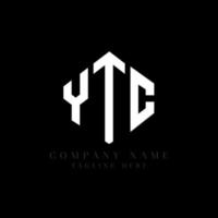 ytc letter logo-ontwerp met veelhoekvorm. ytc veelhoek en kubusvorm logo-ontwerp. ytc zeshoek vector logo sjabloon witte en zwarte kleuren. ytc-monogram, bedrijfs- en onroerendgoedlogo.