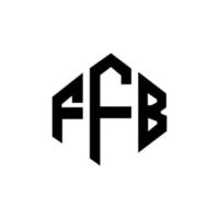 ffb letter logo-ontwerp met veelhoekvorm. ffb logo-ontwerp met veelhoek en kubusvorm. ffb zeshoek vector logo sjabloon witte en zwarte kleuren. ffb-monogram, bedrijfs- en onroerendgoedlogo.