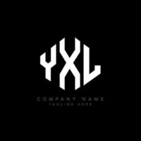 yxl-letterlogo-ontwerp met veelhoekvorm. yxl veelhoek en kubusvorm logo-ontwerp. yxl zeshoek vector logo sjabloon witte en zwarte kleuren. yxl-monogram, bedrijfs- en onroerendgoedlogo.