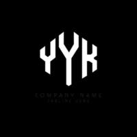 yyk letter logo-ontwerp met veelhoekvorm. yyk veelhoek en kubusvorm logo-ontwerp. yyk zeshoek vector logo sjabloon witte en zwarte kleuren. yyk monogram, business en onroerend goed logo.