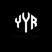 yyr letter logo-ontwerp met veelhoekvorm. yyr veelhoek en kubusvorm logo-ontwerp. yyr zeshoek vector logo sjabloon witte en zwarte kleuren. yyr-monogram, bedrijfs- en onroerendgoedlogo.