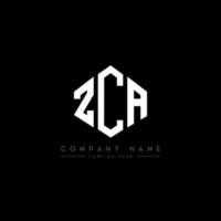 zca letter logo-ontwerp met veelhoekvorm. zca veelhoek en kubusvorm logo-ontwerp. zca zeshoek vector logo sjabloon witte en zwarte kleuren. zca-monogram, bedrijfs- en onroerendgoedlogo.