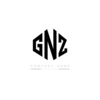 gnz letter logo-ontwerp met veelhoekvorm. gnz veelhoek en kubusvorm logo-ontwerp. gnz zeshoek vector logo sjabloon witte en zwarte kleuren. gnz-monogram, bedrijfs- en onroerendgoedlogo.