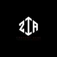 zia letter logo-ontwerp met veelhoekvorm. zia veelhoek en kubusvorm logo-ontwerp. zia zeshoek vector logo sjabloon witte en zwarte kleuren. zia monogram, bedrijfs- en onroerend goed logo.