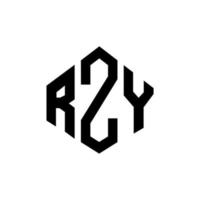 rzy letter logo-ontwerp met veelhoekvorm. rzy veelhoek en kubusvorm logo-ontwerp. rzy zeshoek vector logo sjabloon witte en zwarte kleuren. rzy monogram, business en onroerend goed logo.