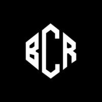 bcr letter logo-ontwerp met veelhoekvorm. bcr veelhoek en kubusvorm logo-ontwerp. bcr zeshoek vector logo sjabloon witte en zwarte kleuren. bcr-monogram, bedrijfs- en onroerendgoedlogo.