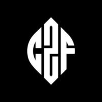 czf cirkel letter logo ontwerp met cirkel en ellipsvorm. czf ellipsletters met typografische stijl. de drie initialen vormen een cirkellogo. czf cirkel embleem abstracte monogram brief mark vector. vector