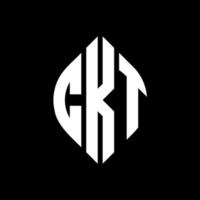 ckt cirkel letter logo ontwerp met cirkel en ellipsvorm. ckt ellipsletters met typografische stijl. de drie initialen vormen een cirkellogo. ckt cirkel embleem abstracte monogram brief mark vector. vector