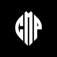 cmp cirkel letter logo-ontwerp met cirkel en ellipsvorm. cmp ellipsletters met typografische stijl. de drie initialen vormen een cirkellogo. cmp cirkel embleem abstracte monogram brief mark vector. vector