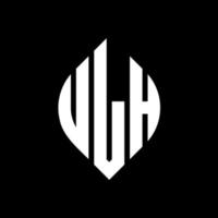 ulh cirkel letter logo-ontwerp met cirkel en ellipsvorm. ulh ellipsletters met typografische stijl. de drie initialen vormen een cirkellogo. ulh cirkel embleem abstracte monogram brief mark vector. vector