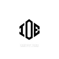 ioe letter logo-ontwerp met veelhoekvorm. ioe veelhoek en kubusvorm logo-ontwerp. ioe zeshoek vector logo sjabloon witte en zwarte kleuren. ioe monogram, bedrijfs- en onroerend goed logo.
