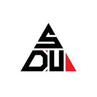 sdu driehoek letter logo ontwerp met driehoekige vorm. sdu driehoek logo ontwerp monogram. sdu driehoek vector logo sjabloon met rode kleur. sdu driehoekig logo eenvoudig, elegant en luxueus logo.