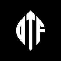 otf cirkel letter logo ontwerp met cirkel en ellipsvorm. otf ellipsletters met typografische stijl. de drie initialen vormen een cirkellogo. otf cirkel embleem abstracte monogram brief mark vector. vector