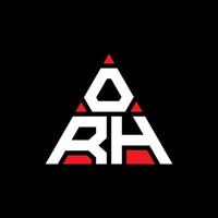 orh driehoek brief logo ontwerp met driehoekige vorm. orh driehoek logo ontwerp monogram. orh driehoek vector logo sjabloon met rode kleur. orh driehoekig logo eenvoudig, elegant en luxueus logo.