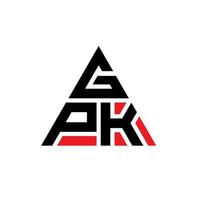 gpk driehoek brief logo ontwerp met driehoekige vorm. gpk driehoek logo ontwerp monogram. gpk driehoek vector logo sjabloon met rode kleur. gpk driehoekig logo eenvoudig, elegant en luxueus logo.