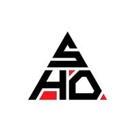 sho driehoek brief logo ontwerp met driehoekige vorm. sho driehoek logo ontwerp monogram. sho driehoek vector logo sjabloon met rode kleur. sho driehoekig logo eenvoudig, elegant en luxueus logo.