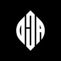 oja cirkel letter logo ontwerp met cirkel en ellipsvorm. oja ellipsletters met typografische stijl. de drie initialen vormen een cirkellogo. oja cirkel embleem abstracte monogram brief mark vector. vector