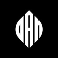 oam cirkel letter logo ontwerp met cirkel en ellipsvorm. oam ellips letters met typografische stijl. de drie initialen vormen een cirkellogo. oam cirkel embleem abstracte monogram brief mark vector. vector