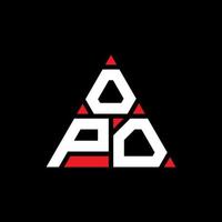 opo driehoek brief logo ontwerp met driehoekige vorm. opo driehoek logo ontwerp monogram. opo driehoek vector logo sjabloon met rode kleur. opo driehoekig logo eenvoudig, elegant en luxueus logo.