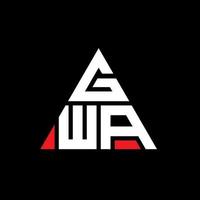 gwa driehoek brief logo ontwerp met driehoekige vorm. gwa driehoek logo ontwerp monogram. gwa driehoek vector logo sjabloon met rode kleur. gwa driehoekig logo eenvoudig, elegant en luxueus logo.