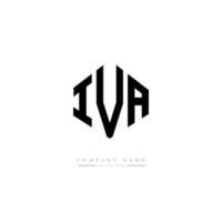 iva letter logo-ontwerp met veelhoekvorm. iva veelhoek en kubusvorm logo-ontwerp. iva zeshoek vector logo sjabloon witte en zwarte kleuren. iva monogram, bedrijfs- en onroerend goed logo.