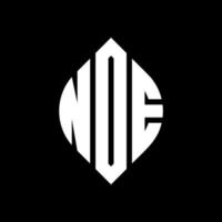 noe cirkel letter logo-ontwerp met cirkel en ellipsvorm. noe ellipsletters met typografische stijl. de drie initialen vormen een cirkellogo. noe cirkel embleem abstracte monogram brief mark vector. vector