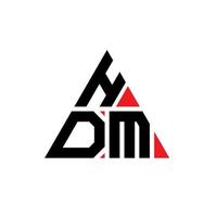 hdm driehoek brief logo ontwerp met driehoekige vorm. hdm driehoek logo ontwerp monogram. hdm driehoek vector logo sjabloon met rode kleur. hdm driehoekig logo eenvoudig, elegant en luxueus logo.