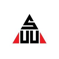 suu driehoek brief logo ontwerp met driehoekige vorm. suu driehoek logo ontwerp monogram. suu driehoek vector logo sjabloon met rode kleur. suu driehoekig logo eenvoudig, elegant en luxueus logo.