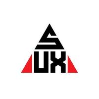 sux driehoek brief logo ontwerp met driehoekige vorm. sux driehoek logo ontwerp monogram. sux driehoek vector logo sjabloon met rode kleur. sux driehoekig logo eenvoudig, elegant en luxueus logo.