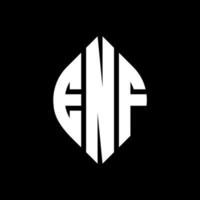 enf cirkel letter logo-ontwerp met cirkel en ellipsvorm. enf ellipsletters met typografische stijl. de drie initialen vormen een cirkellogo. enf cirkel embleem abstracte monogram brief mark vector. vector