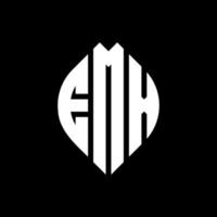 emx cirkel letter logo-ontwerp met cirkel en ellipsvorm. emx ellipsletters met typografische stijl. de drie initialen vormen een cirkellogo. emx cirkel embleem abstracte monogram brief mark vector. vector