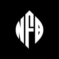 nfb cirkel letter logo-ontwerp met cirkel en ellipsvorm. nfb ellipsletters met typografische stijl. de drie initialen vormen een cirkellogo. nfb cirkel embleem abstracte monogram brief mark vector. vector