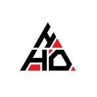 hho driehoek brief logo ontwerp met driehoekige vorm. hho driehoek logo ontwerp monogram. hho driehoek vector logo sjabloon met rode kleur. hho driehoekig logo eenvoudig, elegant en luxueus logo.