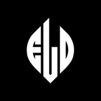 eld cirkel letter logo ontwerp met cirkel en ellipsvorm. eld ellipsletters met typografische stijl. de drie initialen vormen een cirkellogo. eld cirkel embleem abstracte monogram brief mark vector. vector