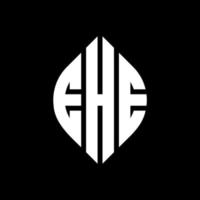 ehe cirkel letter logo-ontwerp met cirkel en ellipsvorm. ehe ellipsletters met typografische stijl. de drie initialen vormen een cirkellogo. ehe cirkel embleem abstracte monogram brief mark vector. vector