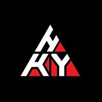hky driehoek brief logo ontwerp met driehoekige vorm. hky driehoek logo ontwerp monogram. hky driehoek vector logo sjabloon met rode kleur. hky driehoekig logo eenvoudig, elegant en luxueus logo.