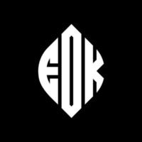 edk cirkel letter logo-ontwerp met cirkel en ellipsvorm. edk ellipsletters met typografische stijl. de drie initialen vormen een cirkellogo. edk cirkel embleem abstracte monogram brief mark vector. vector